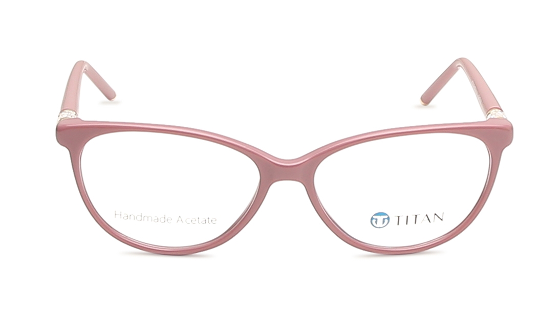 Image 1 of Pink Oval Eyeglasses for Women from Titan Available at Titan Eye+