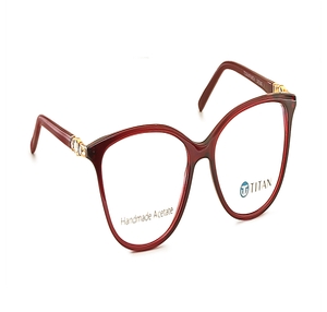 Image 2 of Red CatEye Eyeglasses for Women from Titan Available at Titan Eye+