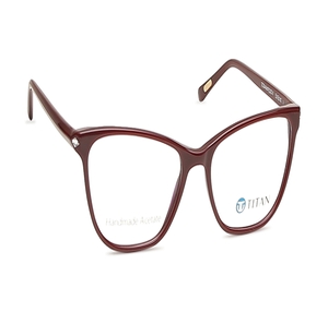 Image 2 of Maroon Rectangle Eyeglasses for Women from Titan Available at Titan Eye+