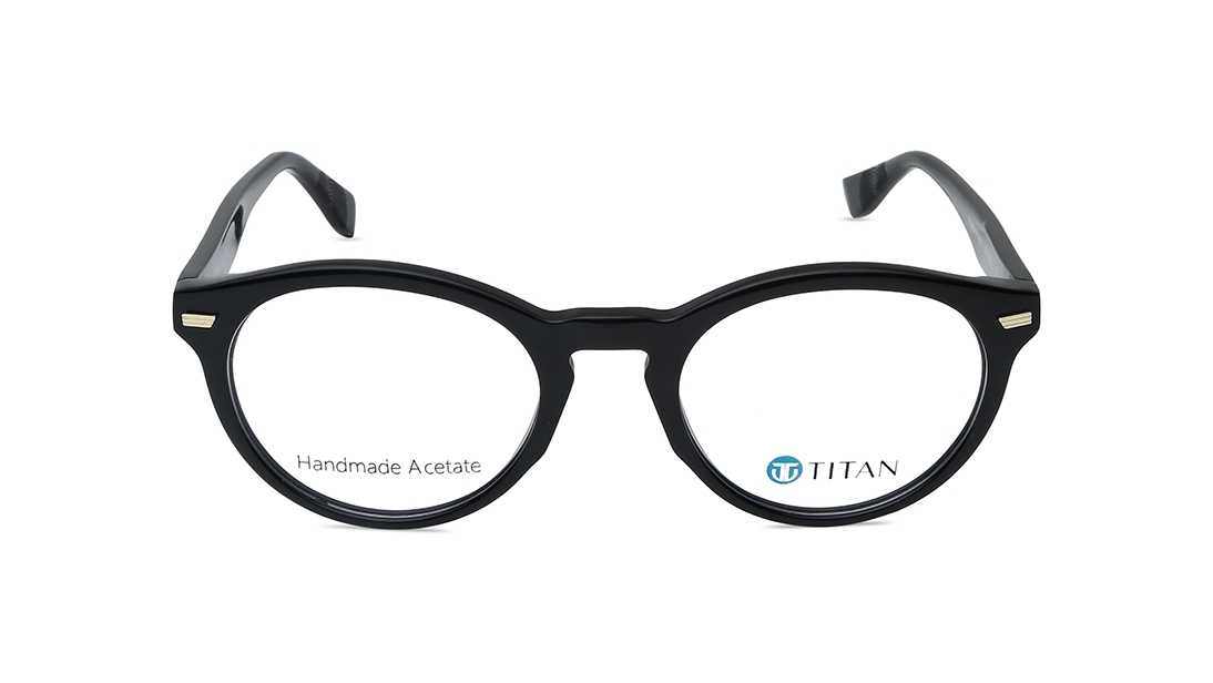 Image 1 of Black Round Eyeglasses for Men from Titan Available at Titan Eye+