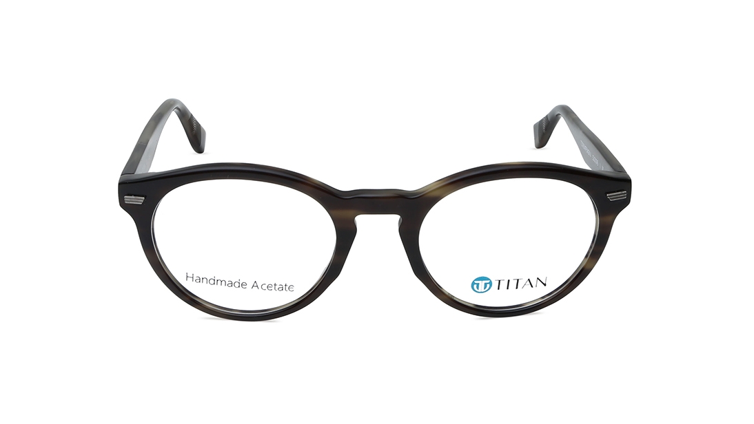 Image 1 of Black Round Eyeglasses for Men from Titan Available at Titan Eye+