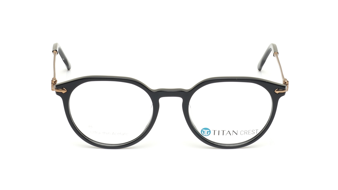 Image 1 of Black Round Eyeglasses for Men and Women from Titan Available at Titan Eye+
