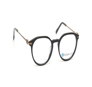 Image 2 of Black Round Eyeglasses for Men and Women from Titan Available at Titan Eye+