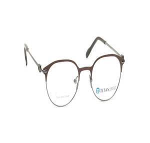 Image 2 of Brown Round Eyeglasses for Men and Women from Titan Available at Titan Eye+