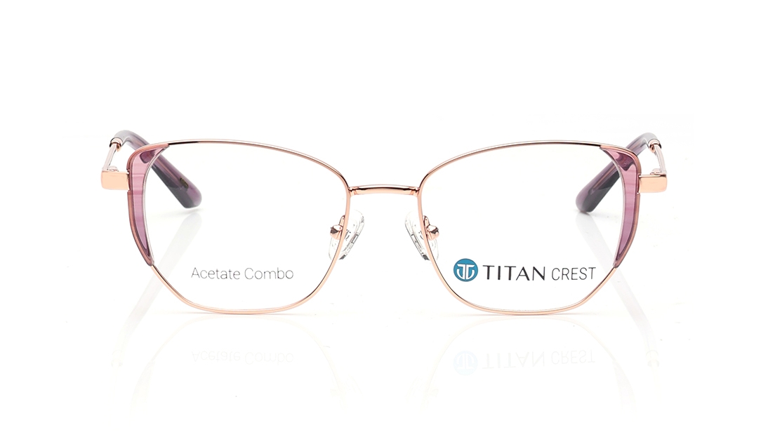 Image 1 of Rose Gold CatEye Eyeglasses for Women from Titan Available at Titan Eye+
