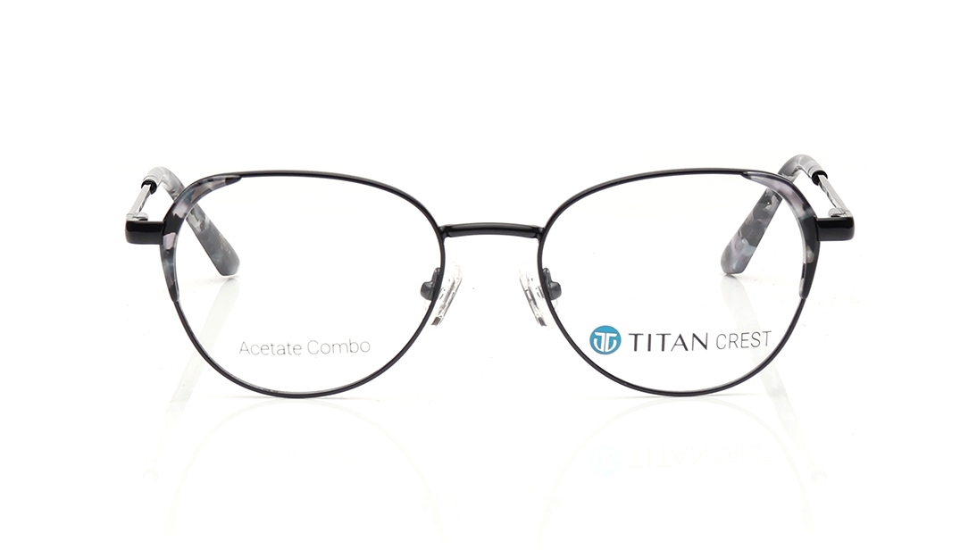 Image 1 of Black Oval Eyeglasses for Women from Titan Available at Titan Eye+