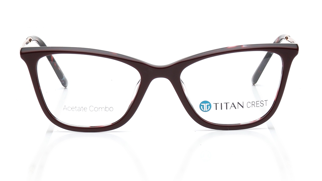 Image 1 of Maroon CatEye Eyeglasses for Women from Titan Available at Titan Eye+