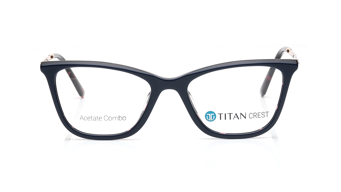 Image 1 of Black Rectangle Eyeglasses for Women from Titan Available at Titan Eye+