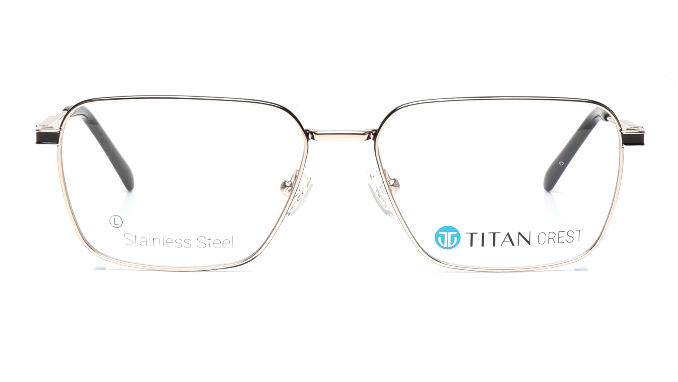 Image 1 of Silver Square Eyeglasses for Men from Titan Available at Titan Eye+