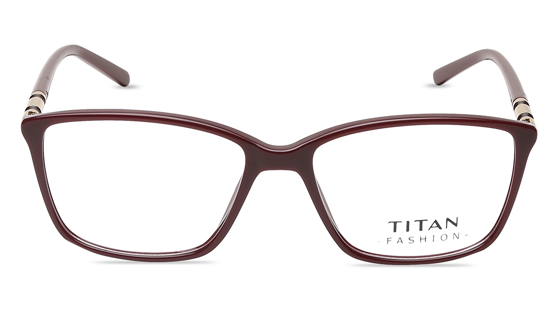 Image 1 of Maroon Wayfarer Eyeglasses for Women from Titan Available at Titan Eye+