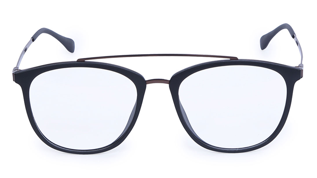 Image 1 of Black Square Eyeglasses for Men and Women from Titan Available at Titan Eye+