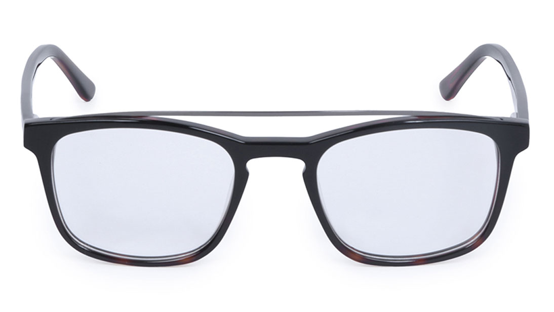 Image 1 of Black Square Eyeglasses for Men from Titan Available at Titan Eye+