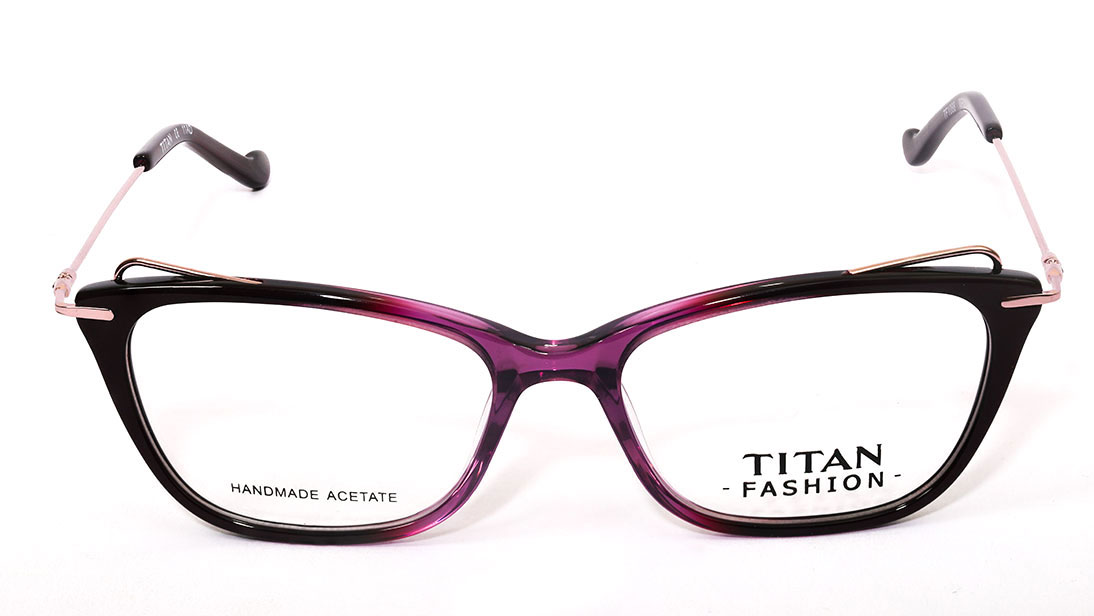 Image 1 of Purple CatEye Eyeglasses for Women from Titan Available at Titan Eye+