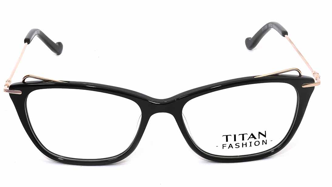 Image 1 of Black CatEye Eyeglasses for Women from Titan Available at Titan Eye+