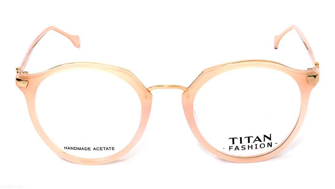 Image 1 of Peach Round Eyeglasses for Women from Titan Available at Titan Eye+