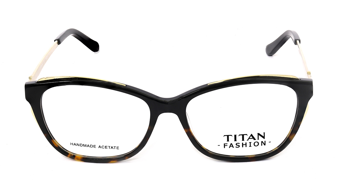 Image 1 of Black CatEye Eyeglasses for Women from Titan Available at Titan Eye+