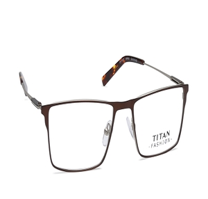 Image 2 of Brown Rectangle Eyeglasses for Men from Titan Available at Titan Eye+