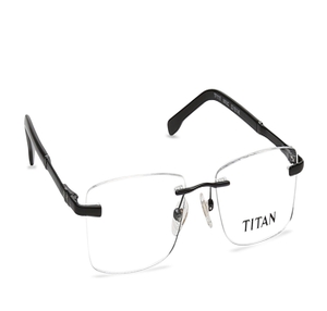 Image 2 of Black Rectangle Eyeglasses for Men and Women from Titan Available at Titan Eye+