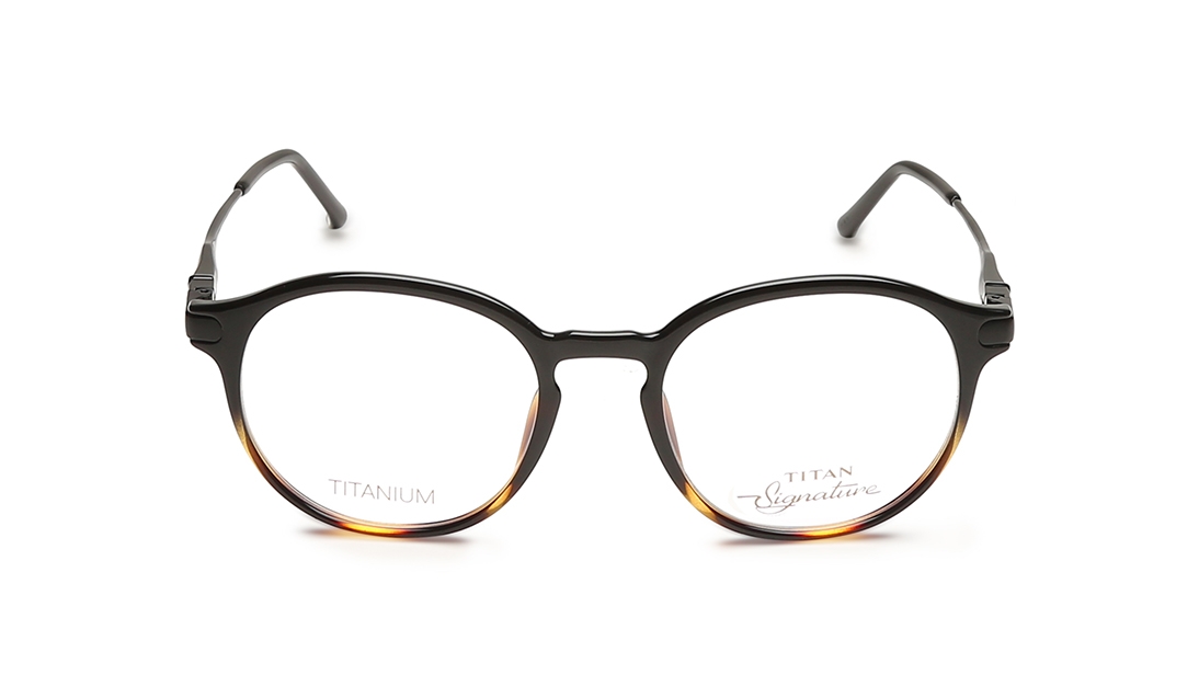 Image 1 of Black Round Eyeglasses for Men and Women from Titan Available at Titan Eye+