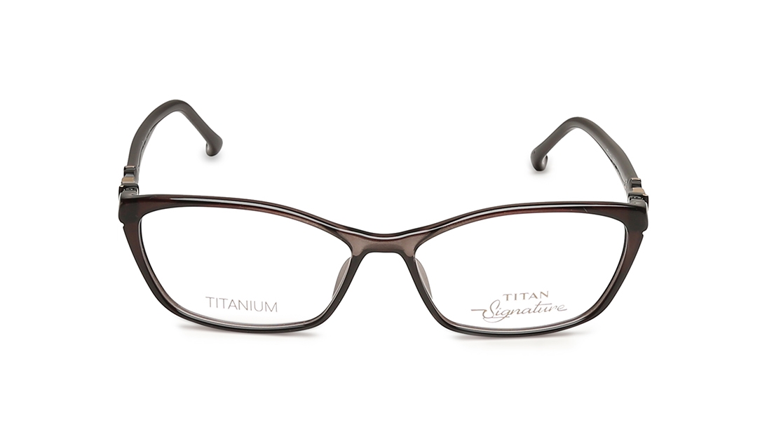 Image 1 of Brown Rectangle Eyeglasses for Women from Titan Available at Titan Eye+