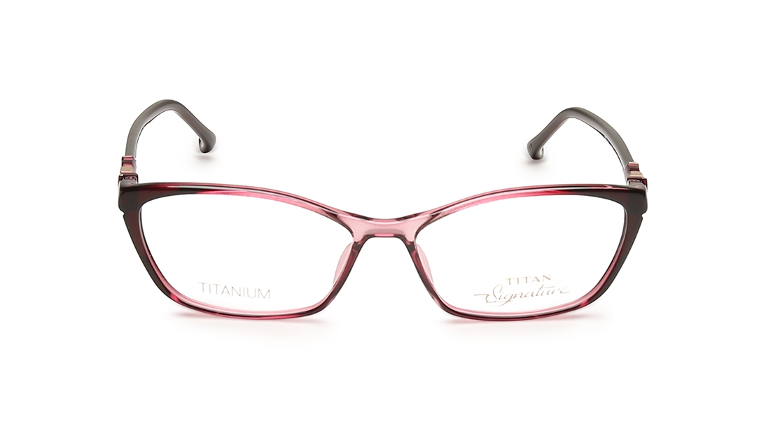 Image 1 of Pink Rectangle Eyeglasses for Women from Titan Available at Titan Eye+