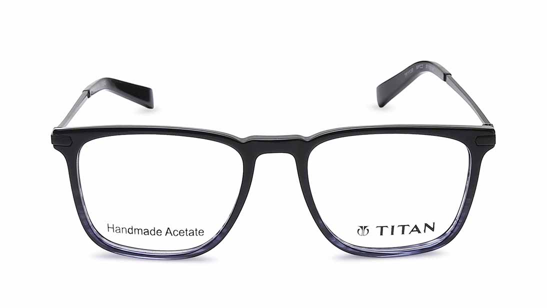 Image 1 of Black Wayfarer Eyeglasses for Men from Titan Available at Titan Eye+