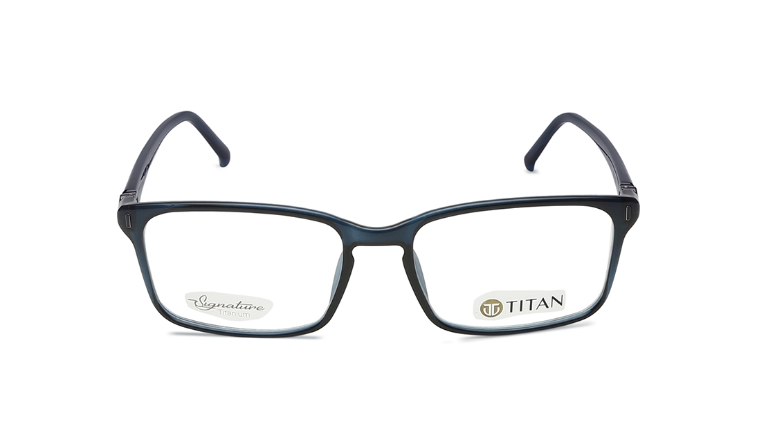 Image 1 of Blue Rectangle Eyeglasses for Men from Titan Available at Titan Eye+