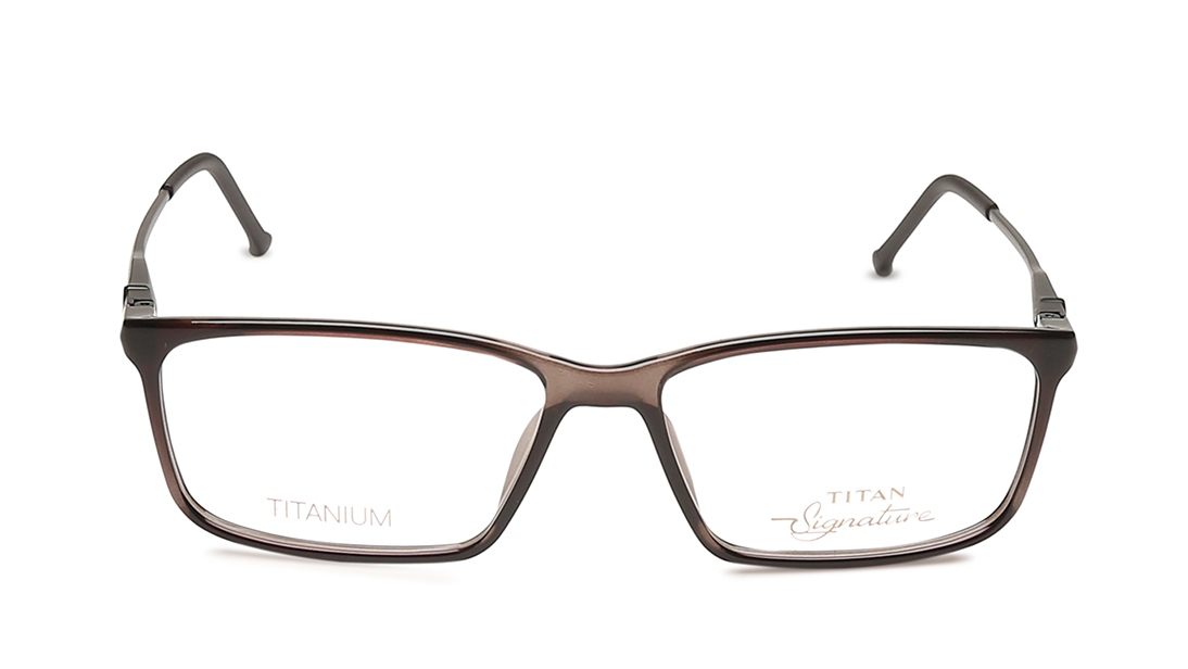 Image 1 of Brown Rectangle Eyeglasses for Men and Women from Titan Available at Titan Eye+