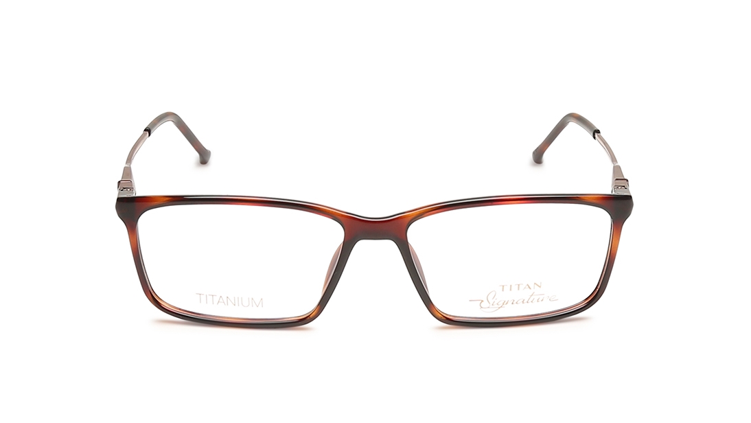 Image 1 of Havana Rectangle Eyeglasses for Men and Women from Titan Available at Titan Eye+
