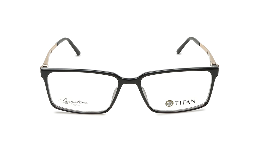 Image 1 of Black Rectangle Eyeglasses for Men from Titan Available at Titan Eye+