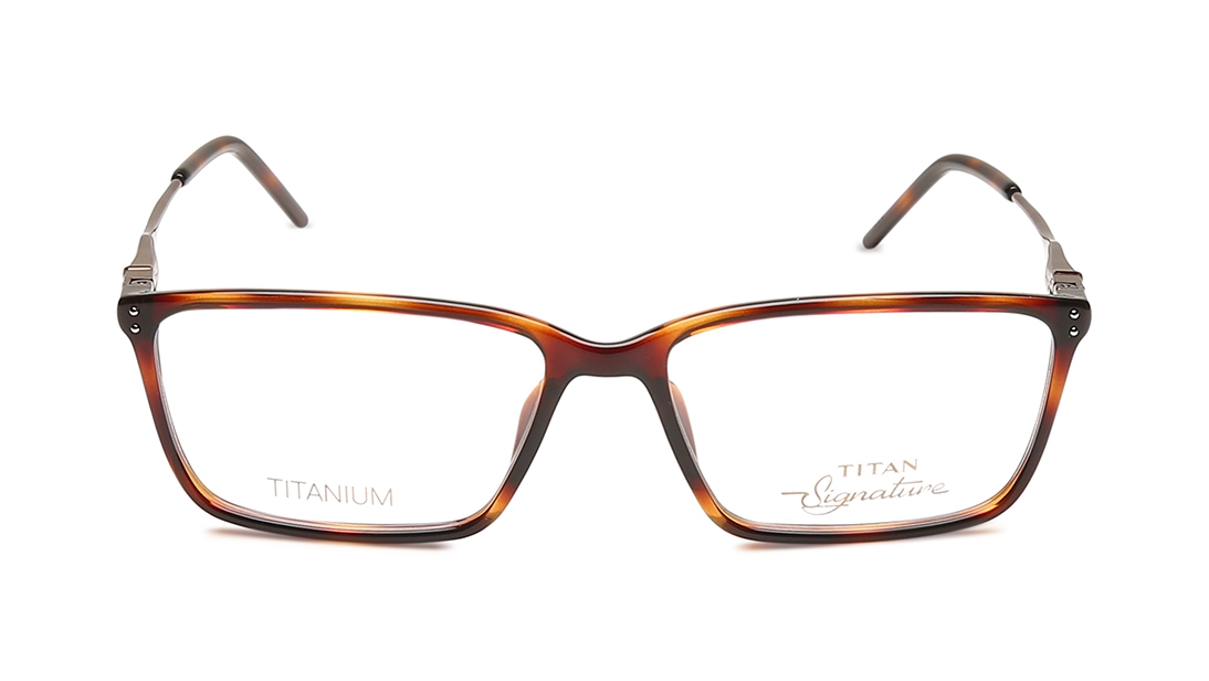 Image 1 of Havana Rectangle Eyeglasses for Men and Women from Titan Available at Titan Eye+