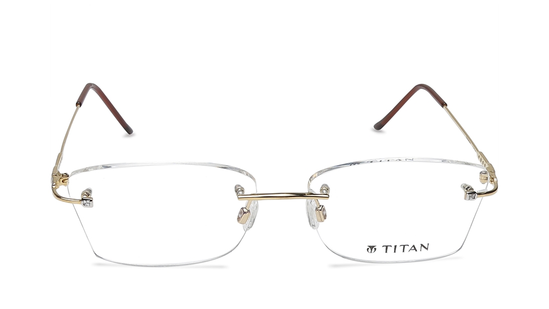 Image 1 of Gold CatEye Eyeglasses for Women from Aristo Available at Titan Eye+