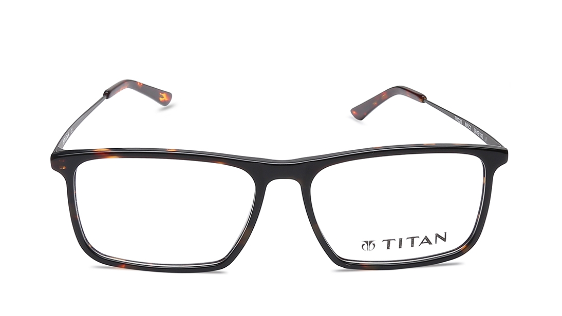 Image 1 of Black Rectangle Eyeglasses for Men and Women from Titan Available at Titan Eye+