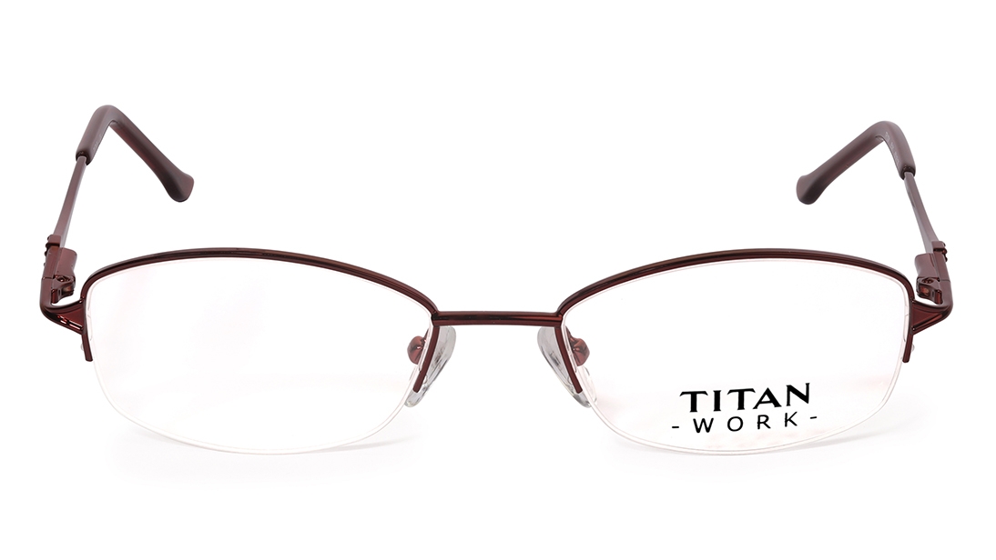 Image 1 of Maroon Rectangle Eyeglasses for Men and Women from Titan Available at Titan Eye+