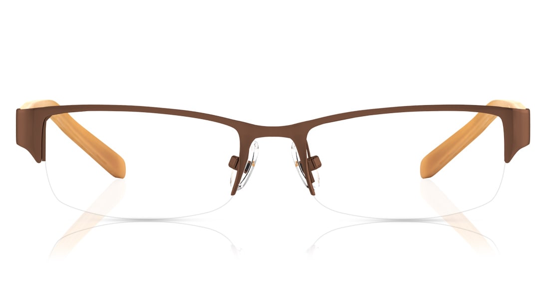 Image 1 of Brown Rectangle Eyeglasses for Men from Titan Available at Titan Eye+