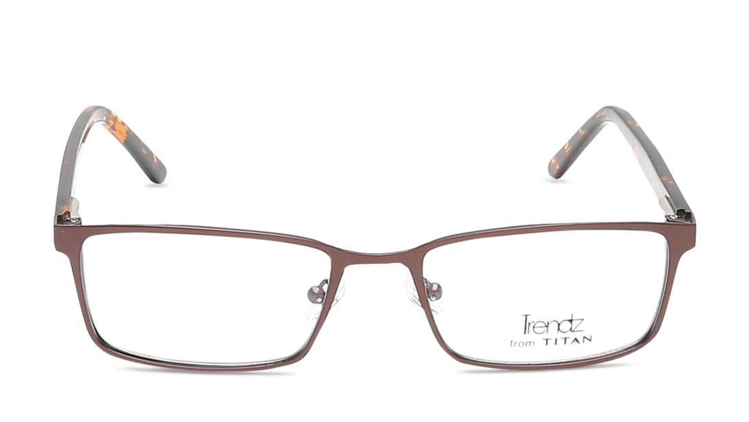 Image 1 of Brown Rectangle Eyeglasses for Men from Titan Available at Titan Eye+