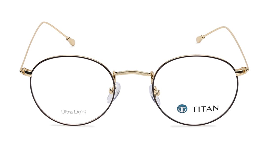 Image 1 of Black Round Eyeglasses for Men from Titan Available at Titan Eye+