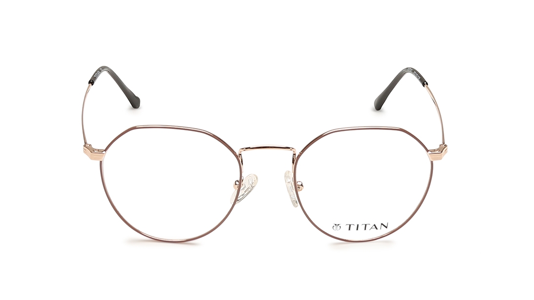 Image 1 of Rose Gold Geometric Eyeglasses for Women from Titan Available at Titan Eye+