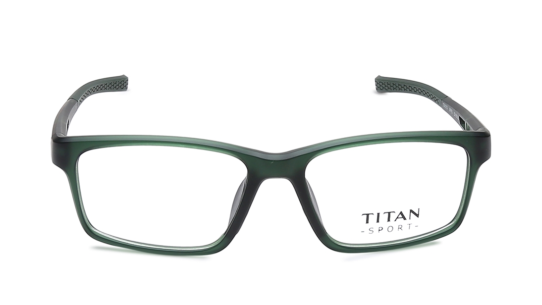 Image 1 of Green Rectangle Eyeglasses for Men and Women from Titan Available at Titan Eye+