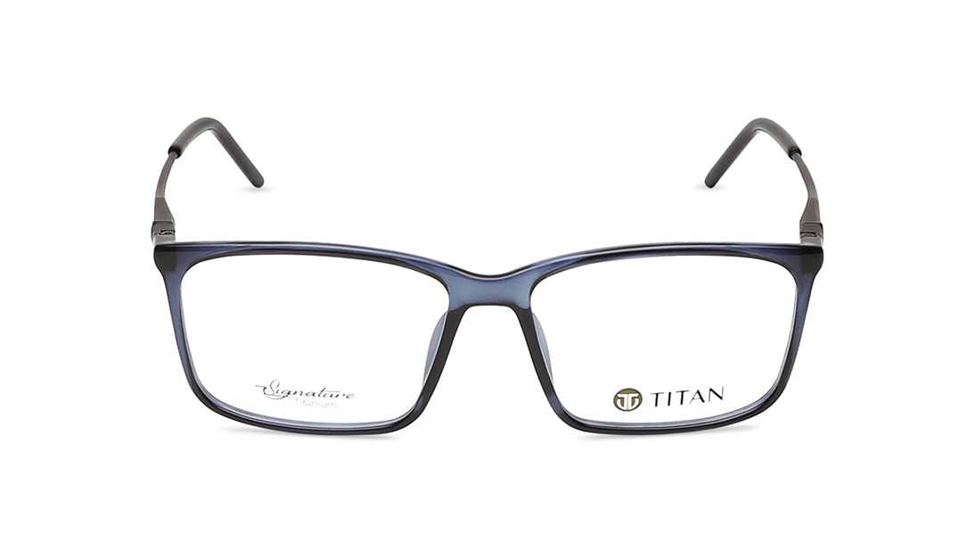 Image 1 of Blue Rectangle Eyeglasses for Men from Titan Available at Titan Eye+