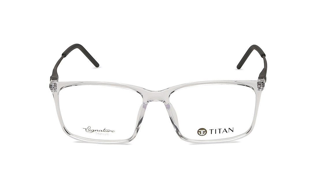 Image 1 of Transparent Rectangle Eyeglasses for Men from Titan Available at Titan Eye+