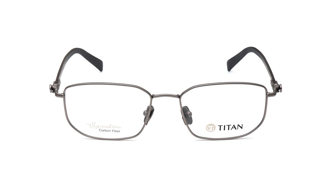 Image 1 of Grey Rectangle Eyeglasses for Men from Titan Available at Titan Eye+