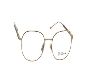 Image 2 of Gold Geometric Eyeglasses for Men from Titan Available at Titan Eye+