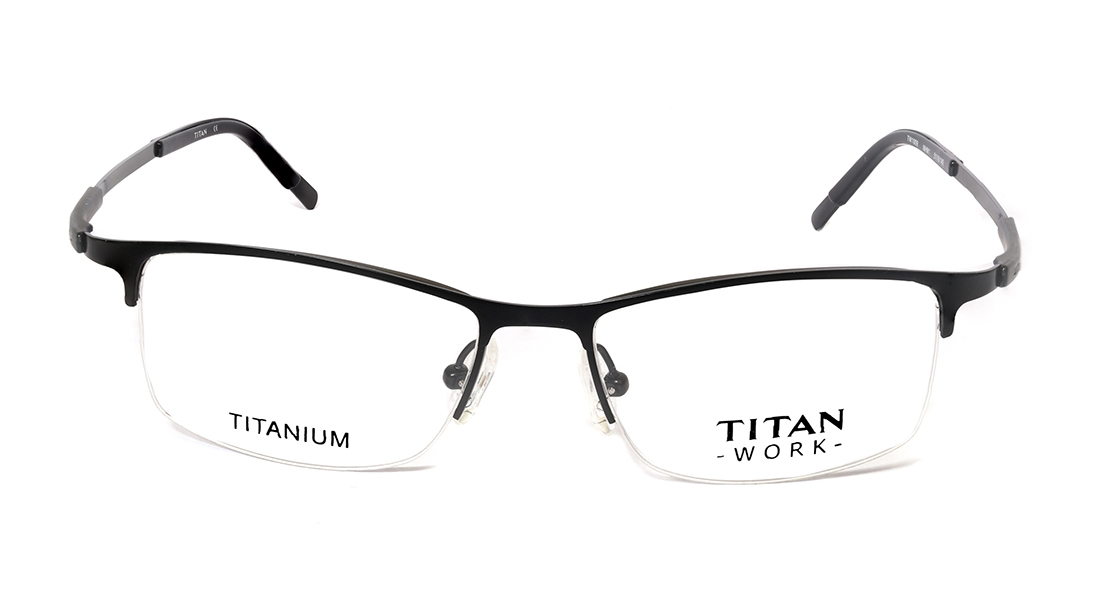 Image 1 of Black Rectangle Eyeglasses for Men from Titan Available at Titan Eye+