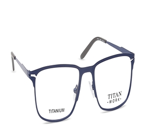 Image 2 of Blue Square Eyeglasses for Men from Titan Available at Titan Eye+
