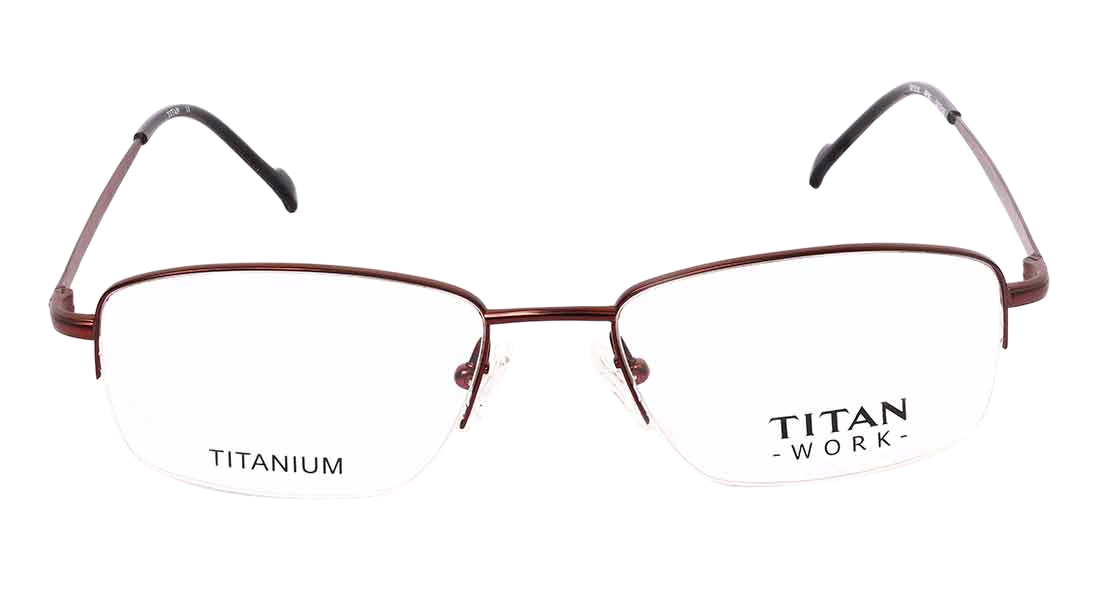Image 1 of Maroon Rectangle Eyeglasses for Women from Titan Available at Titan Eye+