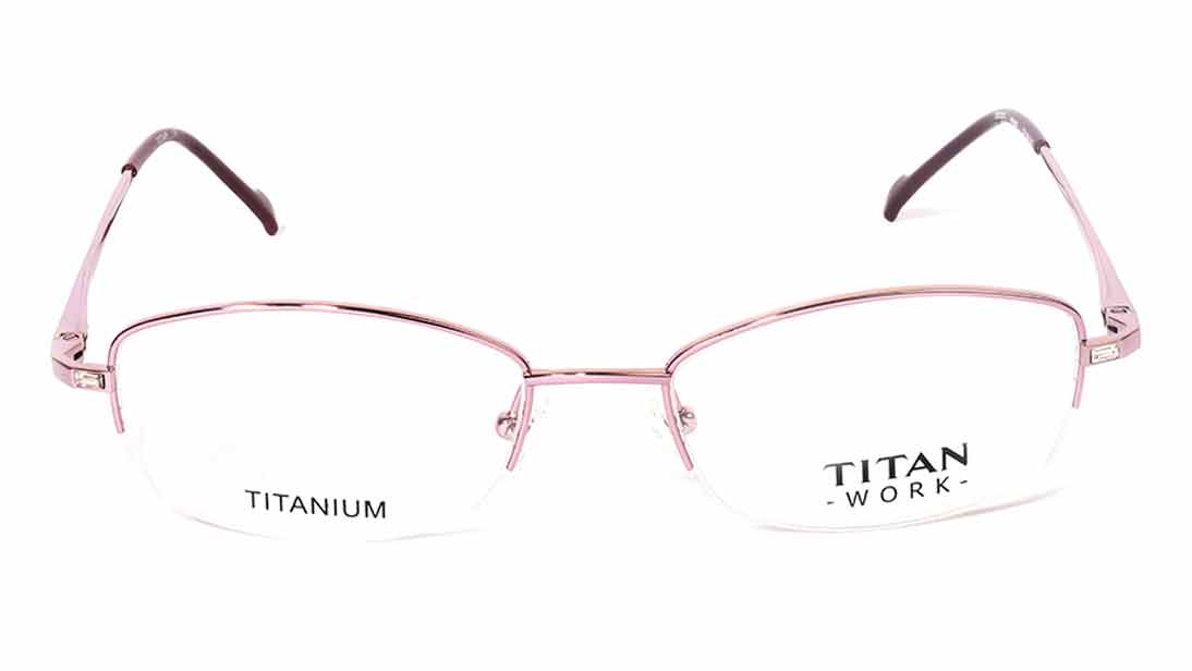 Image 1 of Pink Rectangle Eyeglasses for Women from Titan Available at Titan Eye+