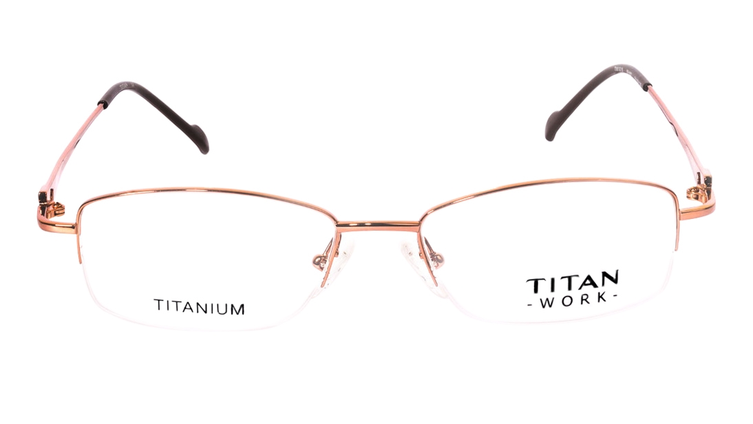 Image 1 of Copper Rectangle Eyeglasses for Women from Titan Available at Titan Eye+