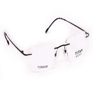 Image 2 of Black Rectangle Eyeglasses for Men and Women from Titan Available at Titan Eye+