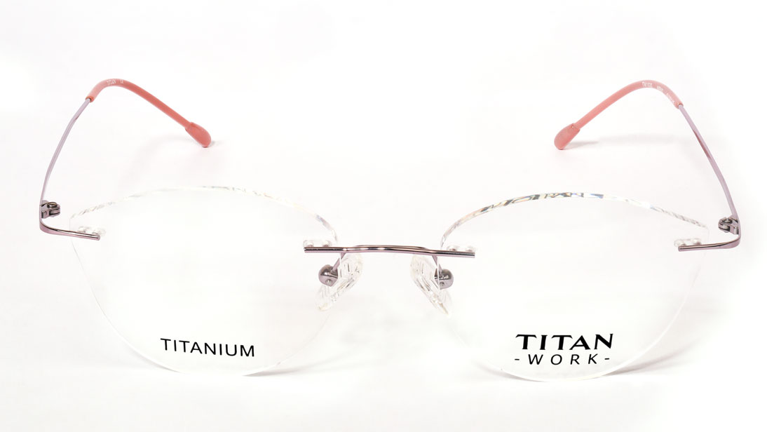 Image 1 of Pink Geometric Eyeglasses for Women from Titan Available at Titan Eye+